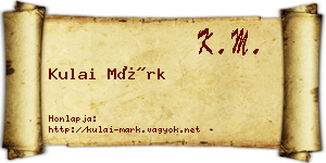 Kulai Márk névjegykártya